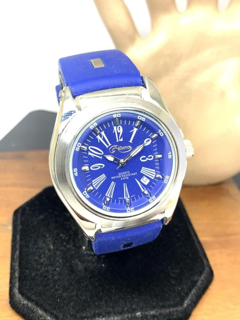 Reliance By Croton Men's Watch RE306051 Quartz Blue Dial Rubber Strap 42mm